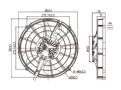 Elecdurauto Heavy-Duty Brushless Cooling Fan 355mm