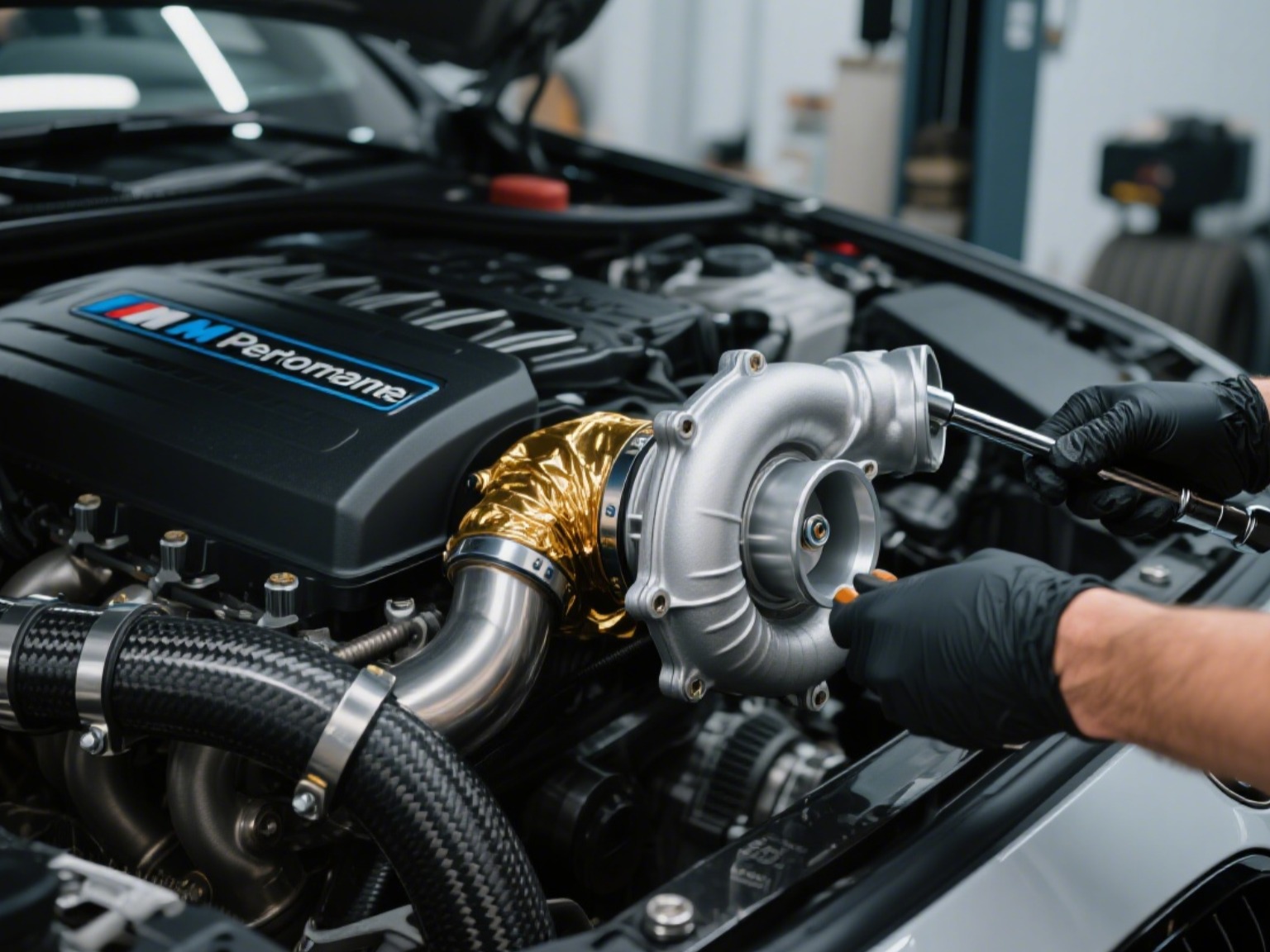 A bolt-on aftermarket turbo upgrade for a modern European car