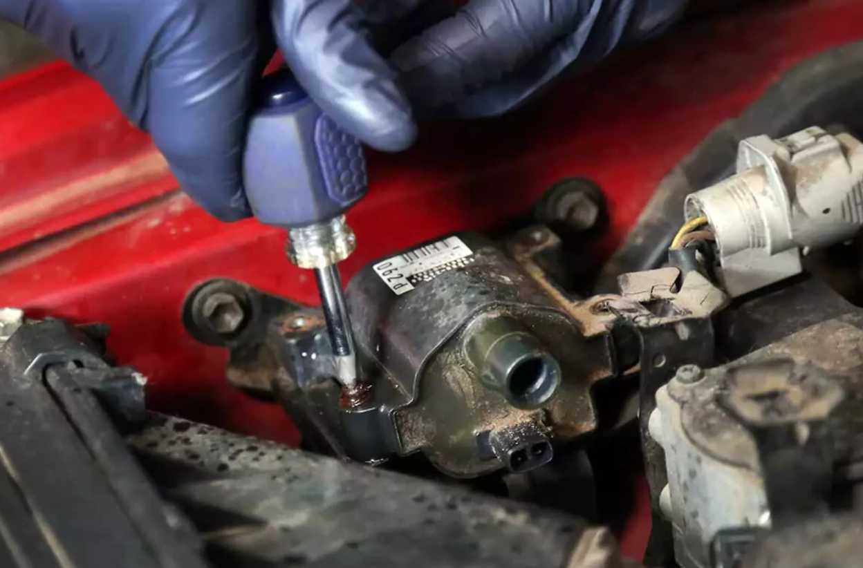 Visual illustration ignition coil replacement process