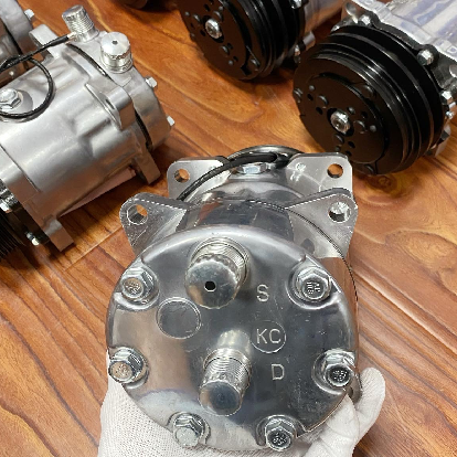 Front view of handheld heavy-duty AC compressor