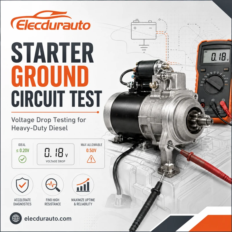 Starter Motor Ground Circuit Voltage Drop Testing for Heavy-Duty Diesel Engines