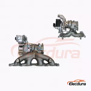 B01 28231-2B760 Turbocharger for Hyundai-Kia G4FJ 1.6 T-GDI — wastegate and complete assembly front view