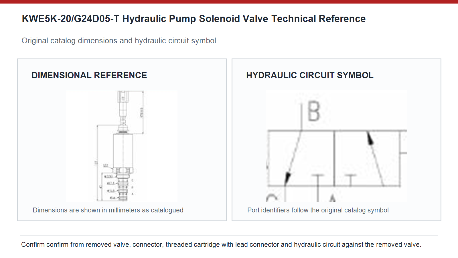 KWE5K-20/G24D05-T Kato hydraulic pump solenoid valve dimensions and hydraulic circuit diagram