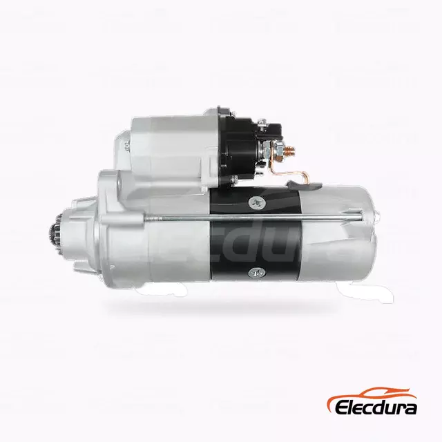 RE537518 Moteur de d&eacute;marreur John Deere 4045 24 V 4,5 kW 10T en gros, vue lat&eacute;rale compl&egrave;te