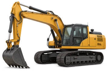 Generic tracked excavator in a clean CGI presentation