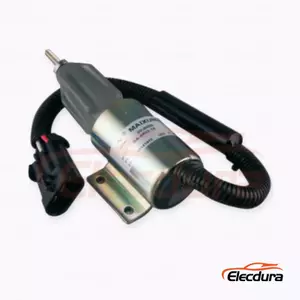 Fuel Shutdown Solenoid SA-4532-12 for Ingersoll-Rand DD-130 compactors with Cummins B5.9-C engines
