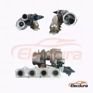 Elecdura TD04LR6 Turbocharger 49477-02021 OE 11657634486 tampilan depan perakitan lengkap