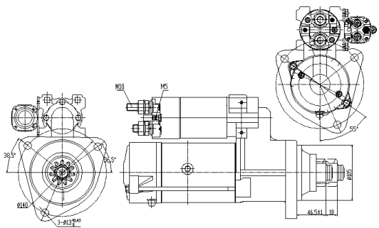 2800DH 8kW dimensioned mounting and connection drawing