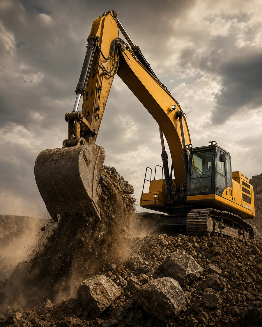 Excavator representing off-highway turbo core applications