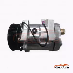 7H15 24V 8PK Heavy-Duty A/C Compressor for Liebherr construction equipment rear-port version
