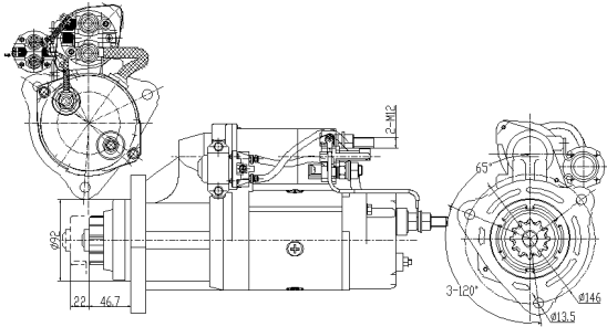 6803 8,3kW dimensioneret monterings- og tilslutningstegning