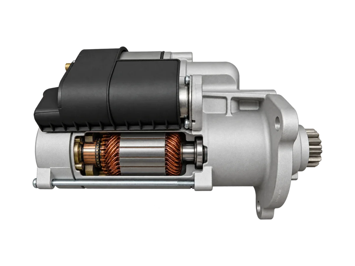 Starter motors — AI cutaway illustration