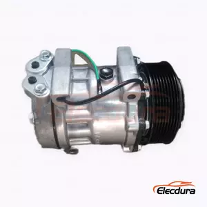 7H13 24V 8PK Heavy-Duty A/C Compressor for Kobelco excavator 8PK top-port application