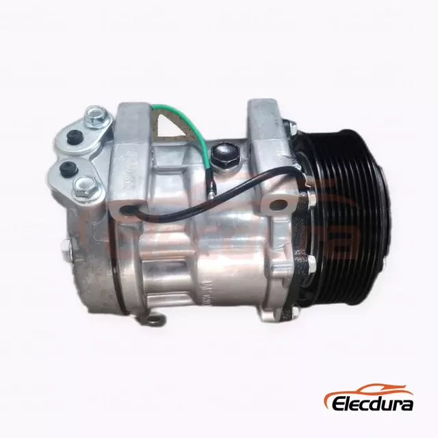 7H13 24V 8PK Heavy-Duty A/C Compressor for Kobelco excavator 8PK top-port application