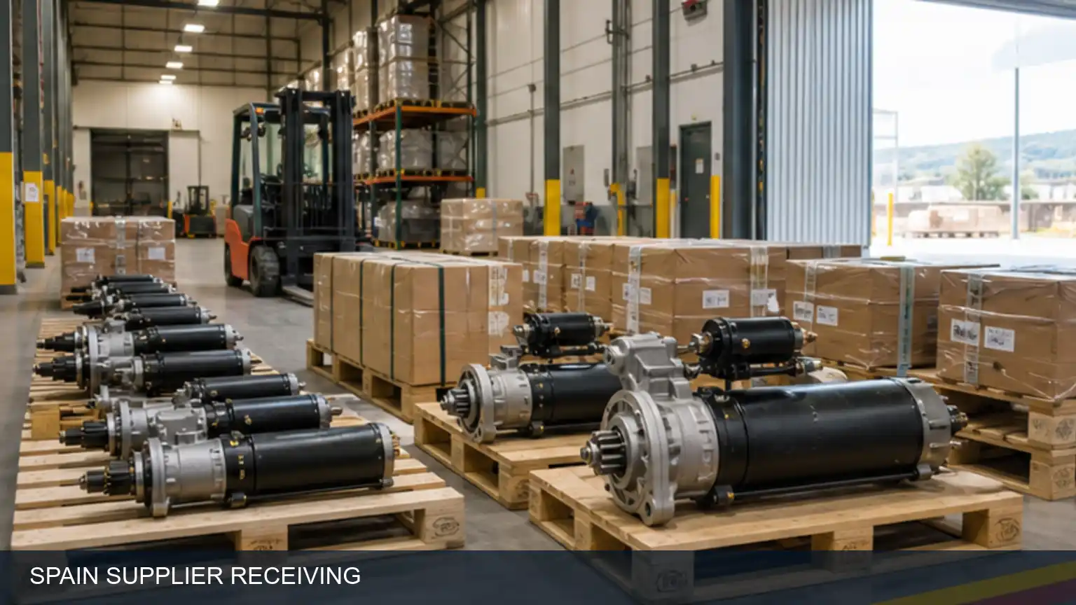 Receiving inspection of heavy-duty starter motor samples from a Spanish supplier