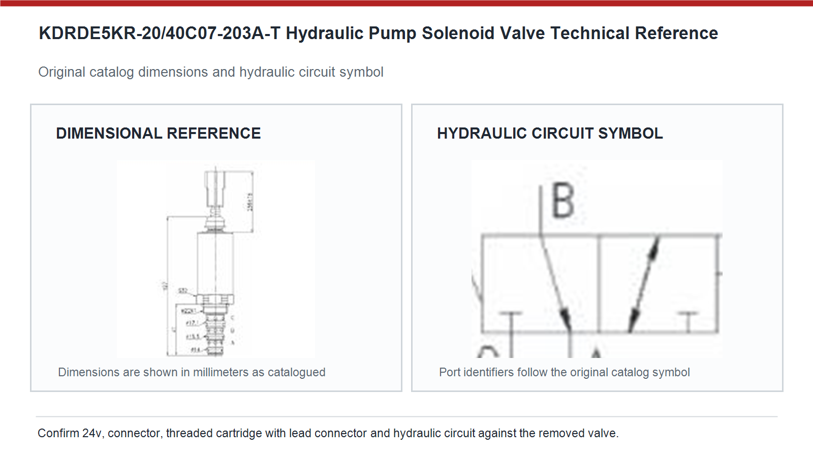 KDRDE5KR-20/40C07-203A-T Kobelco hydraulic pump solenoid valve dimensions and hydraulic circuit diagram