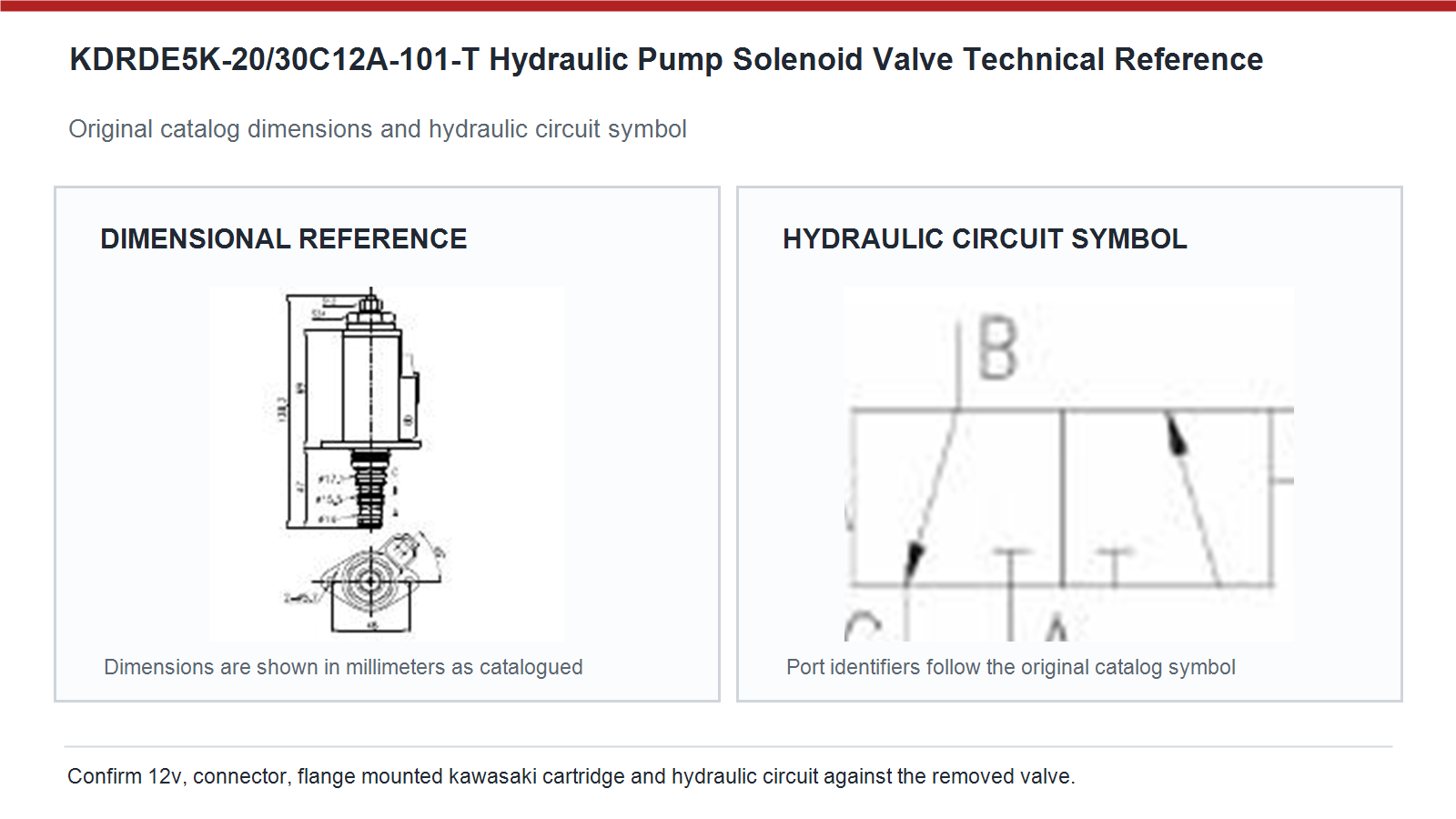 KDRDE5K-20/30C12A-101-T Kobelco hydraulic pump solenoid valve dimensions and hydraulic circuit diagram
