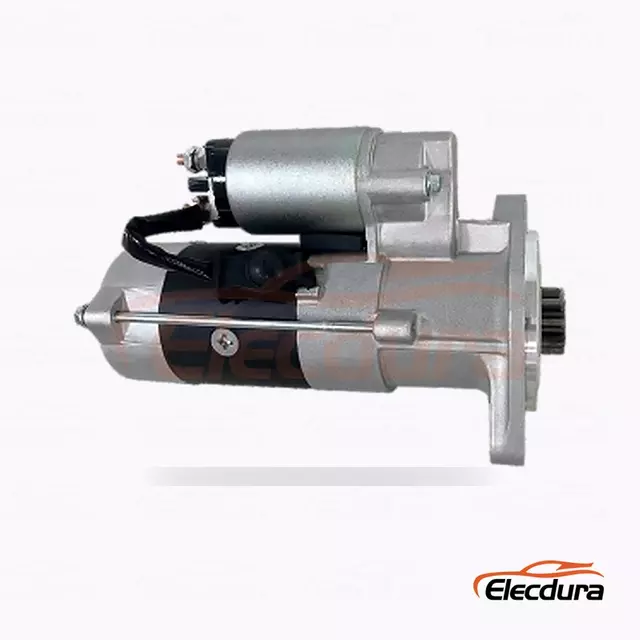 S14-102 Yanmar 4TNV98 motor de partida atacado, vista frontal da unidade