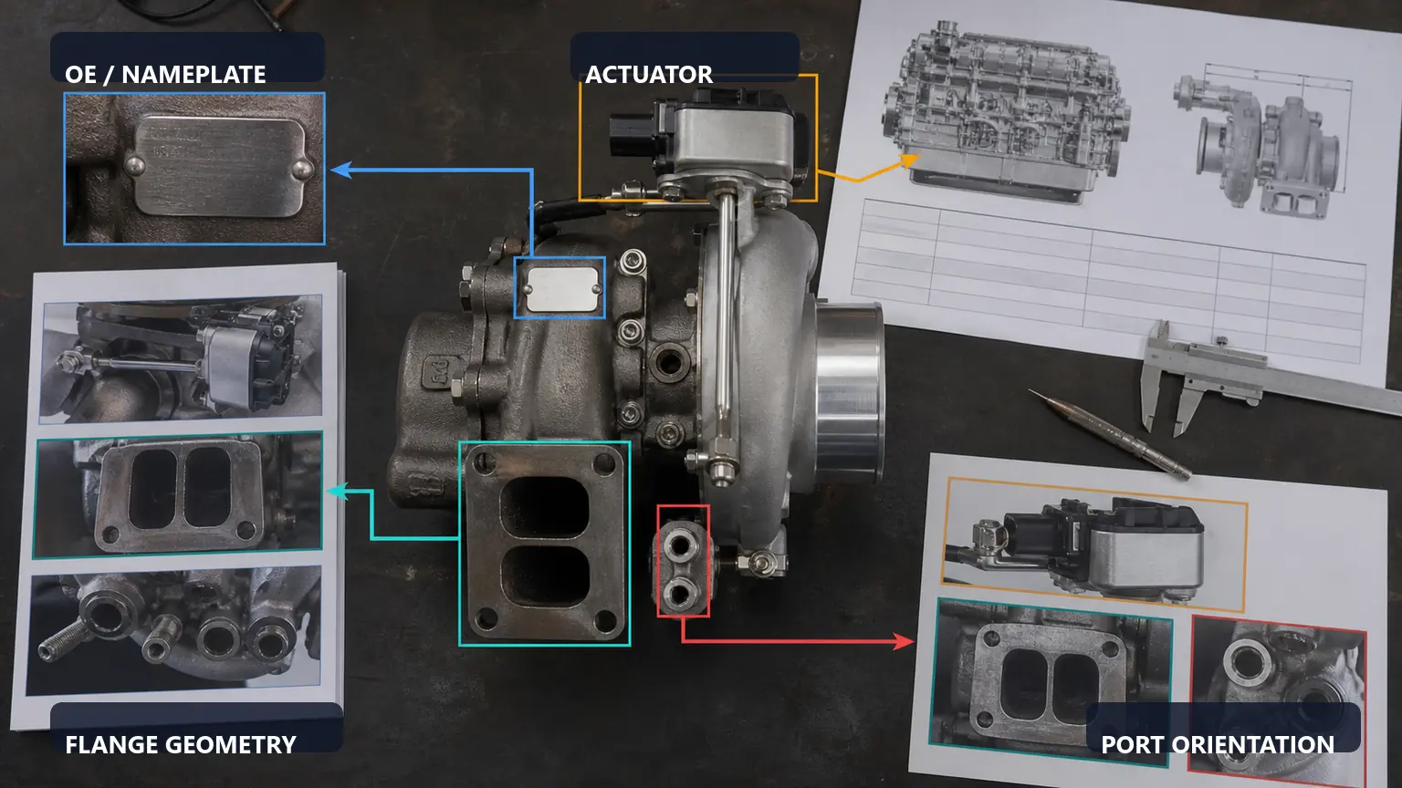 Turbocharger part-number matching workflow for German truck and equipment procurement