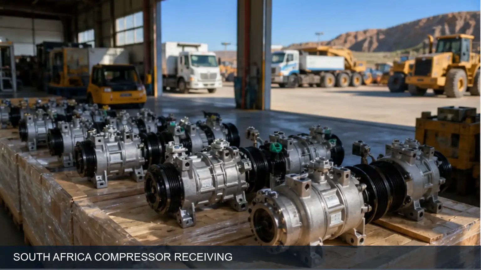 Receiving inspection of heavy-duty mobile A/C compressors from a South African supplier