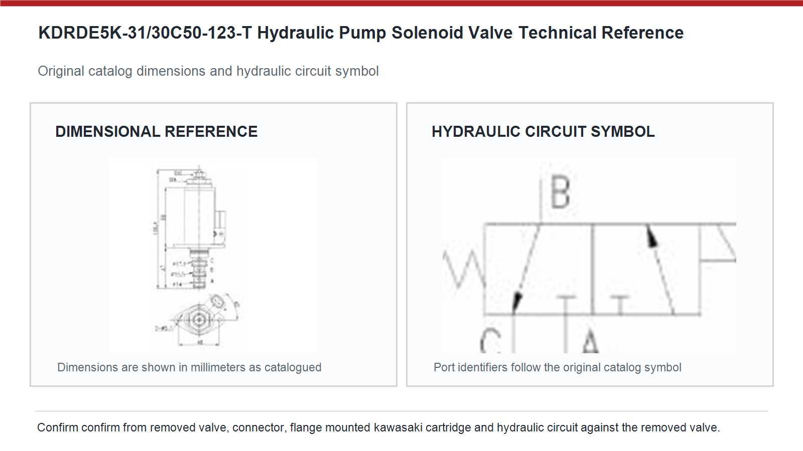 KDRDE5K-31/30C50-123-T Kobelco hydraulic pump solenoid valve dimensions and hydraulic circuit diagram