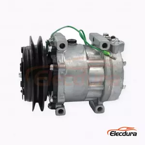 7H13 24V B1 Heavy-Duty A/C Compressor for Kobelco SK-8 top-port construction equipment