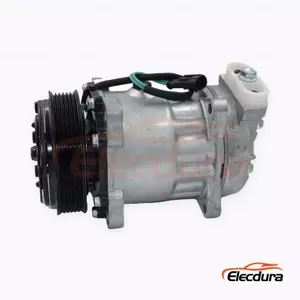 7H15 24V 6PK 119 mm Heavy-Duty A/C Compressor for FAW Jiefang Tian V truck 6PK version