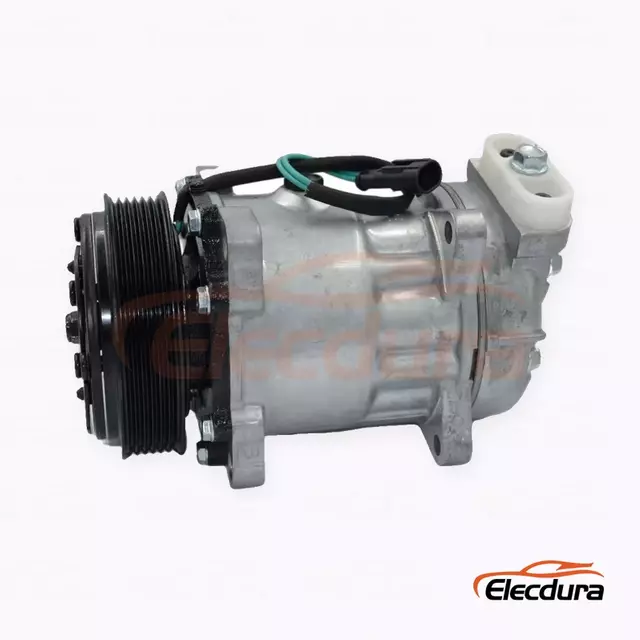 7H15 24V 6PK 119 mm Heavy-Duty A/C Compressor for FAW Jiefang Tian V truck 6PK version