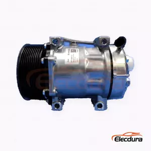 7H15 24V 10PK 123 mm Heavy-Duty A/C Compressor for FAW Jiefang JH6 O-ring-port 10PK version