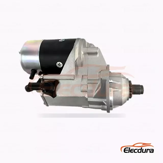 228000-6670 Komatsu PC200 and PC220 Starter Motor, 24V 4.5kW 10 Teeth, Complete Side View