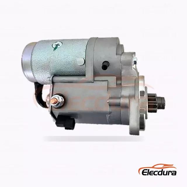 36100-27000 D&eacute;marreur Hyundai Santa Fe, 12 V 2,0 kW 9 dents, vue du terminal arri&egrave;re
