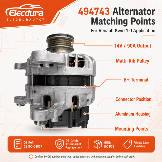 494743 / 23100-0387R Alternator for Renault Kwid
