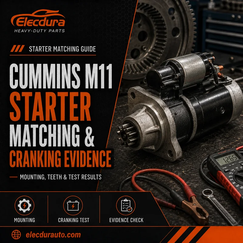 Cummins M11 Starter Motor Matching: Fitment, Voltage Drop, and Cranking Evidence