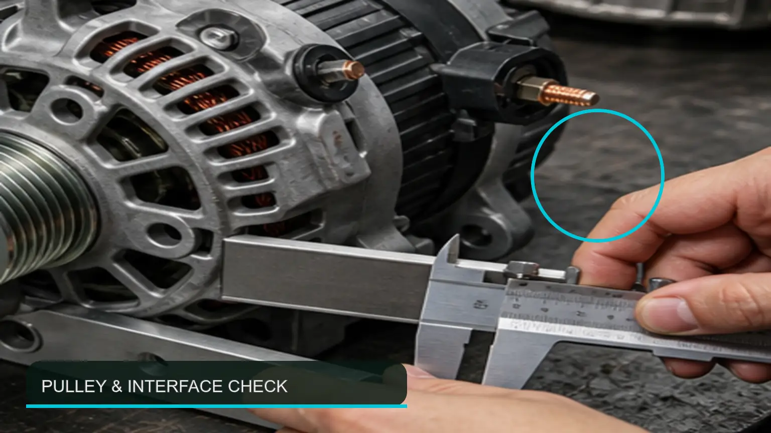 Heavy-duty alternator undergoing a controlled heavy-duty functional test before supplier approval in Vietnam