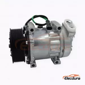 7H15 24V 10PK 123 mm Heavy-Duty A/C Compressor for FAW Jiefang JH6 horn-port 10PK version