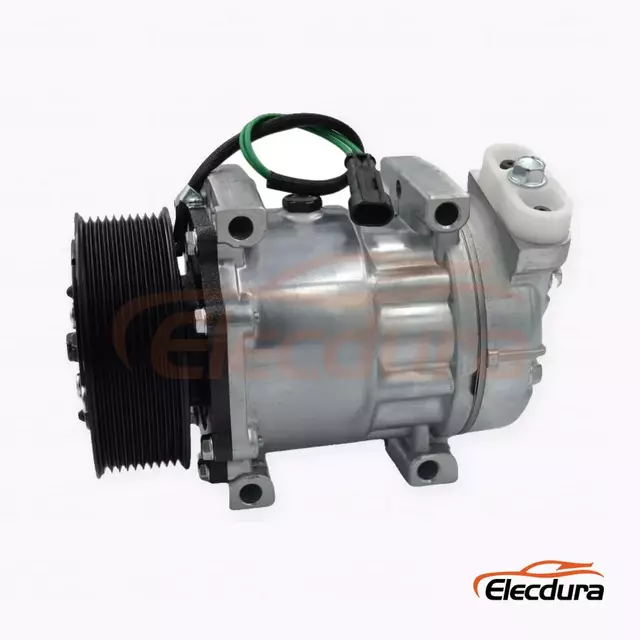 7H15 24V 10PK 123 mm Heavy-Duty A/C Compressor for FAW Jiefang JH6 horn-port 10PK version