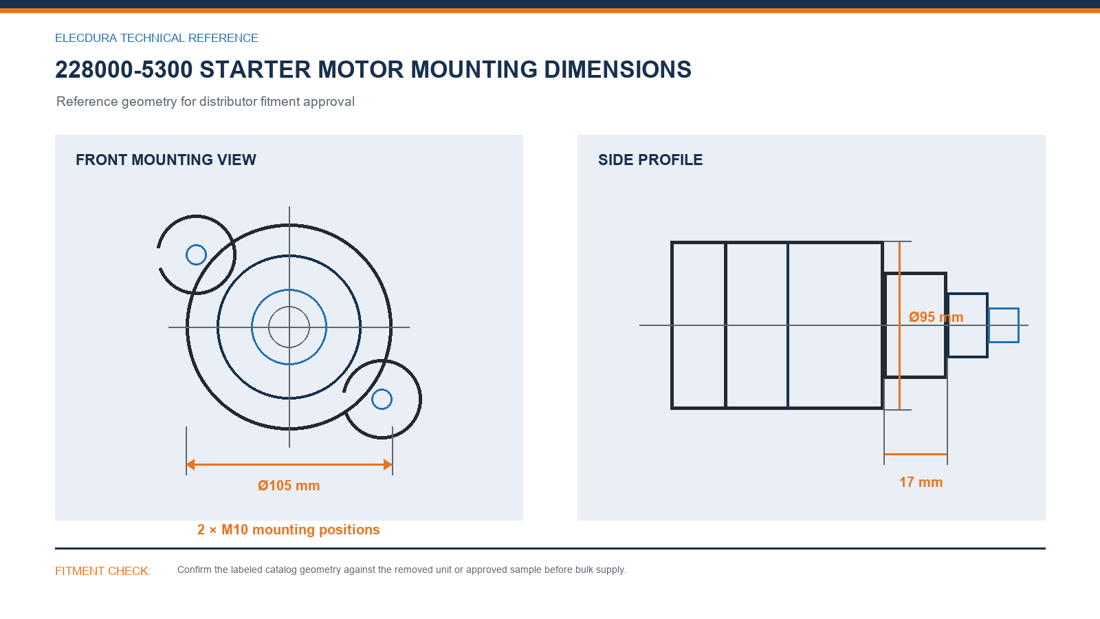 228000-5300 Toyota starter motor mounting and drive-end technical reference