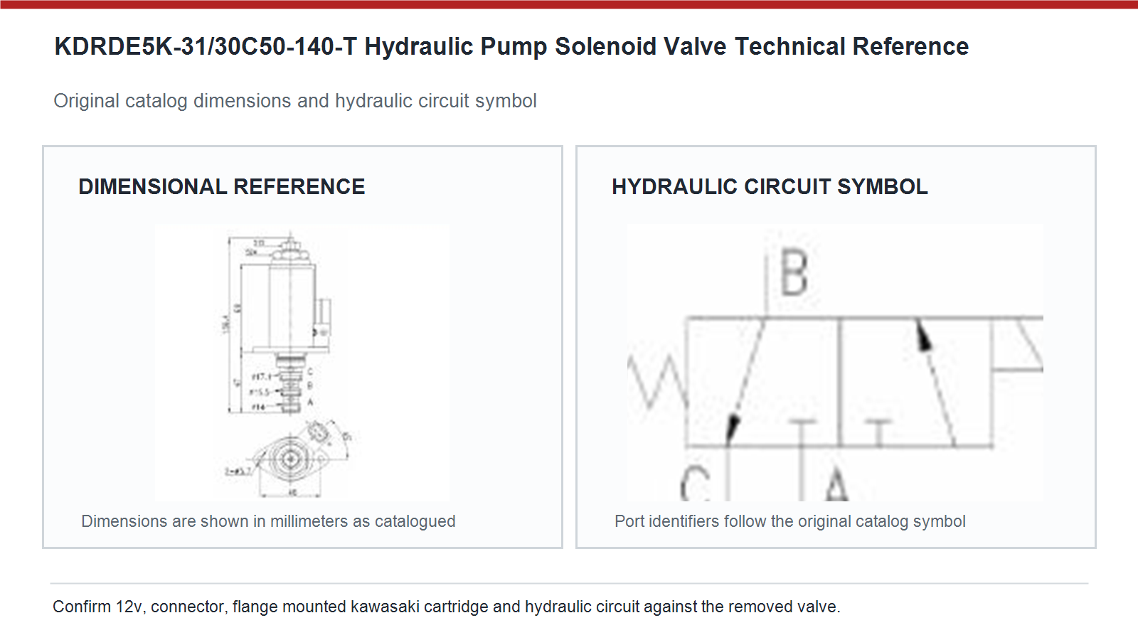 KDRDE5K-31/30C50-140-T Kobelco hydraulic pump solenoid valve dimensions and hydraulic circuit diagram