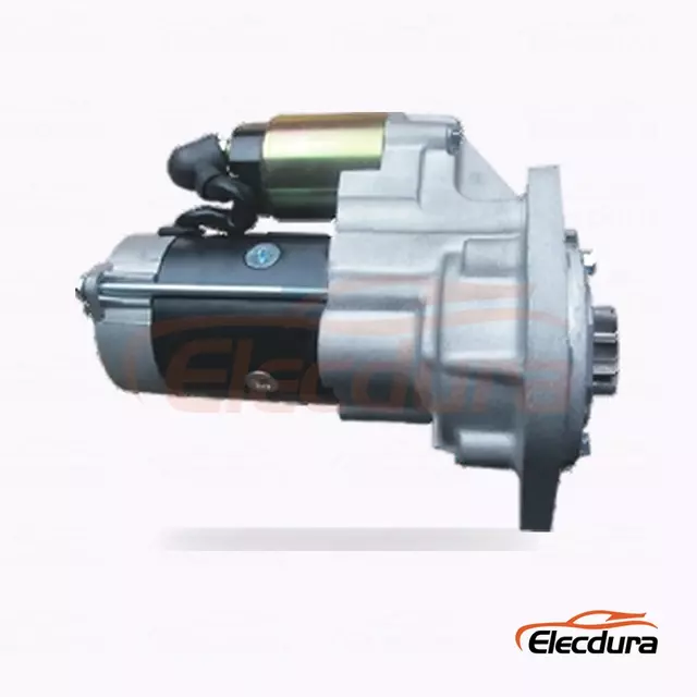 S25-580 日立型スターターモーター、24V 4.0kW 9 歯、全体側面図