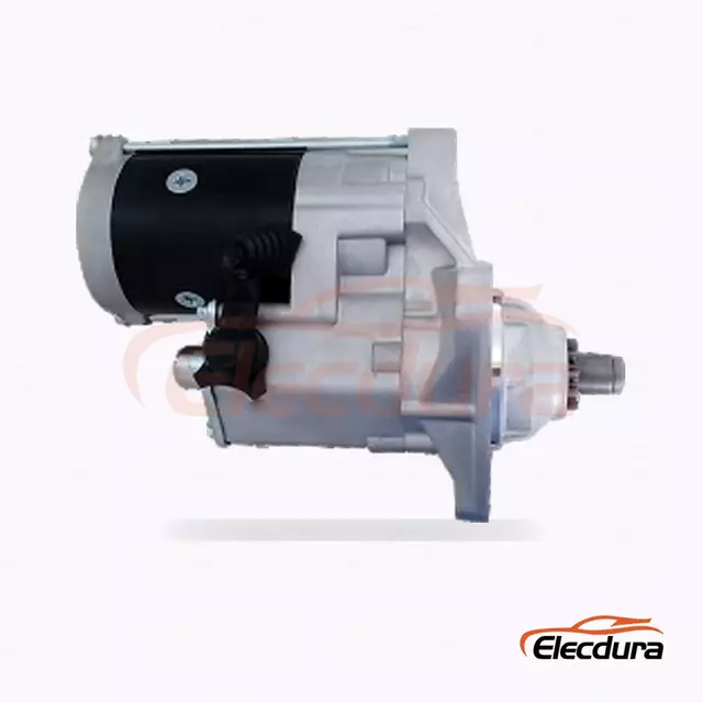 128000-5370 Komatsu PC200-6 Starter Motor Wholesale Supply, Drive-End Front View