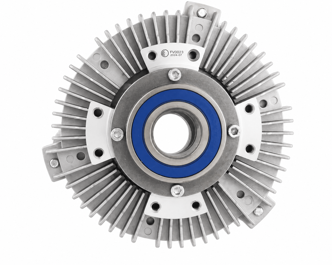 Heavy-duty truck fan clutch with radial cooling fins