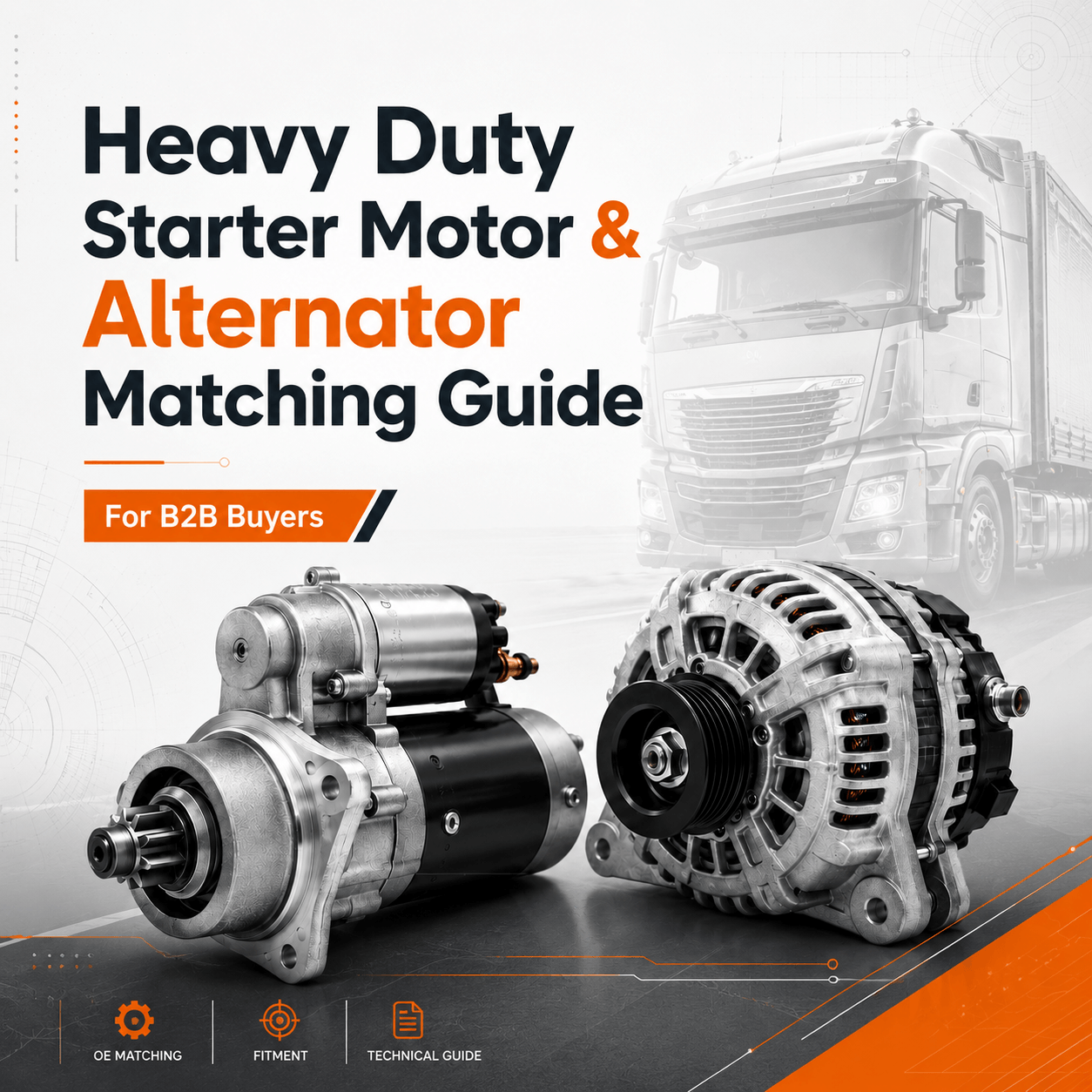 Heavy duty starter motor and alternator matching guide for B2B aftermarket buyers.png