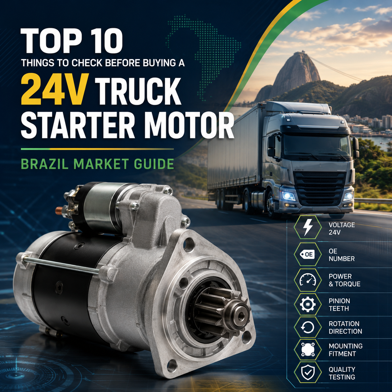 Top 10 Things to Check Before Buying a 24V Truck Starter Motor in Brazil