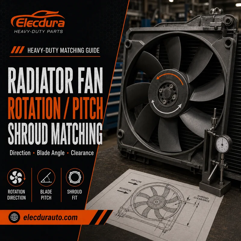 Radiator Cooling Fan Matching: Rotation, Blade Pitch, Hub Depth, and Shroud Coverage