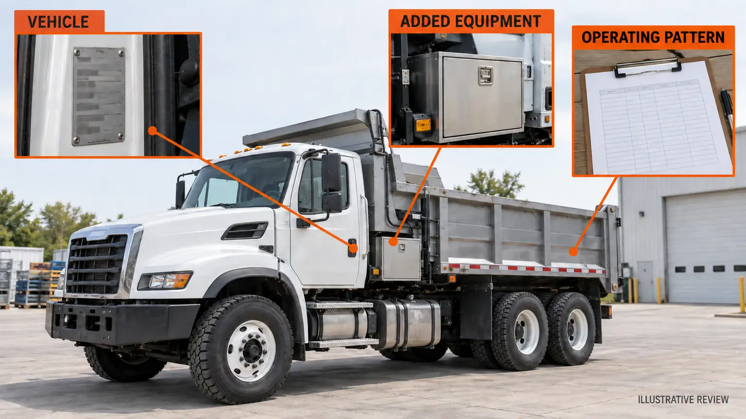 Illustrative truck review connecting vehicle identity, added equipment and its intended operating pattern.