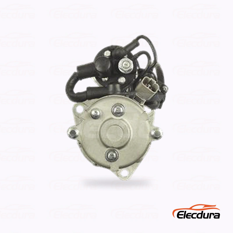 Rear and terminal-end catalogue view of the starter shown under Elecdura reference 6008133380