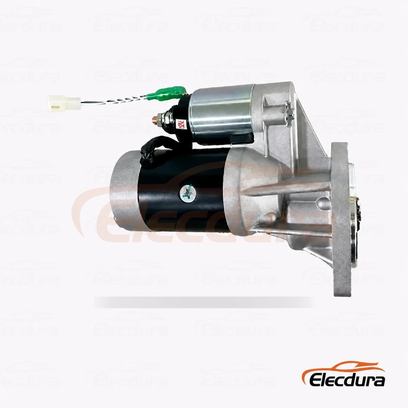 Starter motor rear terminal view for heavy-duty cable and solenoid checks