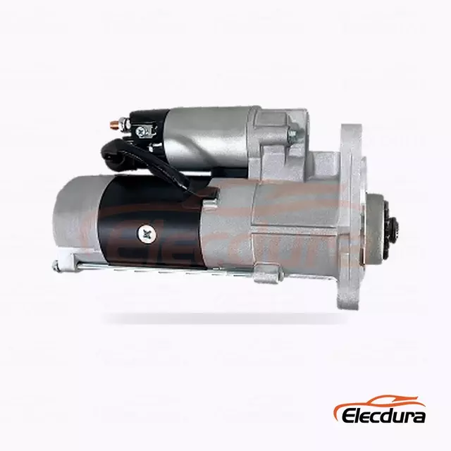 M008T60271A Mitsubishi 4D34 og Caterpillar startmotor, 24V 4,5kW 14 t&aelig;nder, bagfra terminalvisning