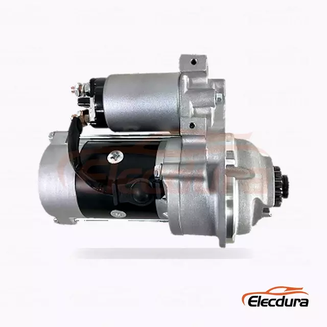 M2T57673 Mazda T3500 og Ford Trader Startermotor, 12V 2,7kW 14 t&aelig;nder, bagfra terminalvisning