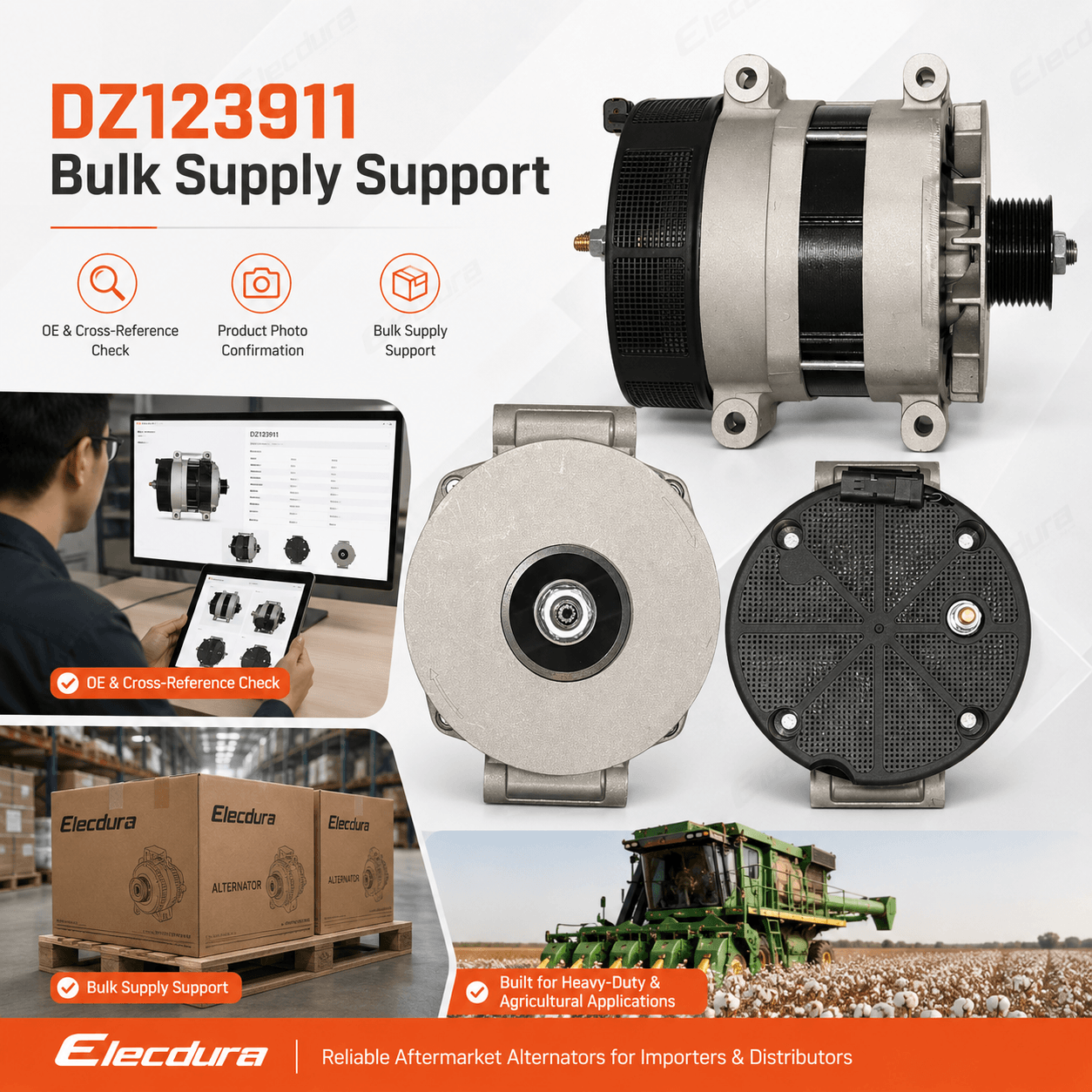 Elecdurauto DZ123911 John Deere Alternator Supply Support for Bulk Buyers.png